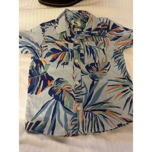Quiksilver Boys Size Small Button Down Hawaiian Shirt EUC A17